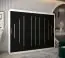 250 cm breiter Kleiderschrank mit 3 Türen | 10 Fächer | Farbe: Weiß / Schwarz Abbildung