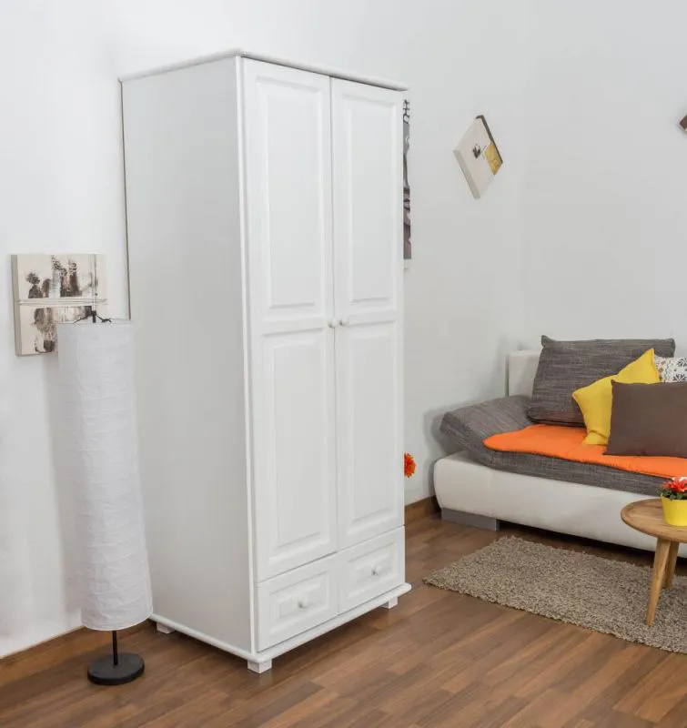 Kleiderschrank, Farbe: Weiß 190x90x60 cm Abbildung