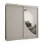Kleiderschrank / Schiebetürenschrank Jorasses 20, Farbe: Kaschmir, Aluminiumschienen, 10 Fächer, 2 Meter breit, eine Spiegeltür, zwei Kleiderstangen