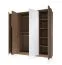 Kleiderschrank | Farbe: Eiche Dunin | 2 Spiegeltüren | inkl. LED-Beleuchtung | 223 x 60 x 210 cm | 2 Kleiderstangen | Soft-Close Funktion | 4 Fächer | 10 Fächer