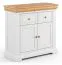 Kommode Bresle 09, Kiefer massiv, Farbe: Weiß / Natur - Abmessungen: 92 x 95 x 41 cm (H x B x T)