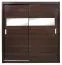 150 cm breiter Schiebetürenschrank mit 2 Türen | 6 Fächer | Kleiderstange | Farbe: Wenge-Optik Abbildung