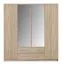 Schlafzimmer - Kleiderschrank mit Spiegel, Farbe: Eiche Sonoma - Abmessungen: 213 x 200 x 59 cm (H x B x T) Abbildung