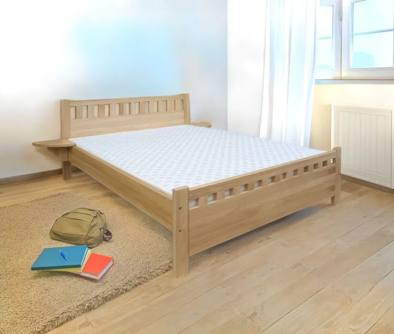 Jugendbett Buche massiv Vollholz natur 108, inkl. Lattenrost - Abmessung 160 x 200 cm