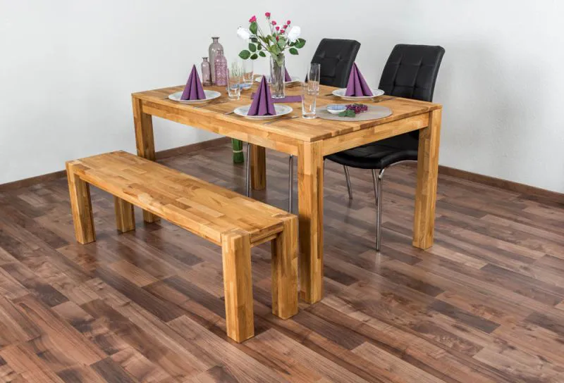 Esstisch Wooden Nature 117 Eiche massiv geölt - 140 x 90 cm (B x T)