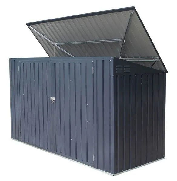Mülltonnenbox / Metallgerätehaus, Maße: 235 x 100 x 130 cm (L x B x H), Farbe: Anthrazit