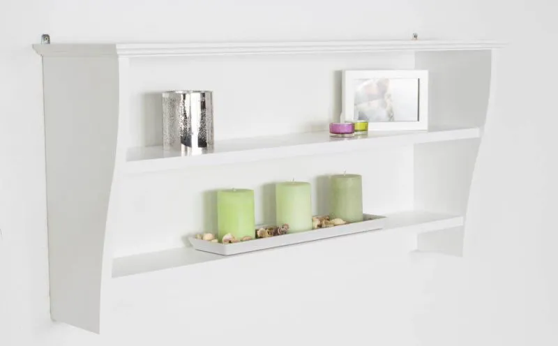 Bücherregal - 100 cm breit, Kiefer Holz-Massiv, Farbe: Weiß Abbildung