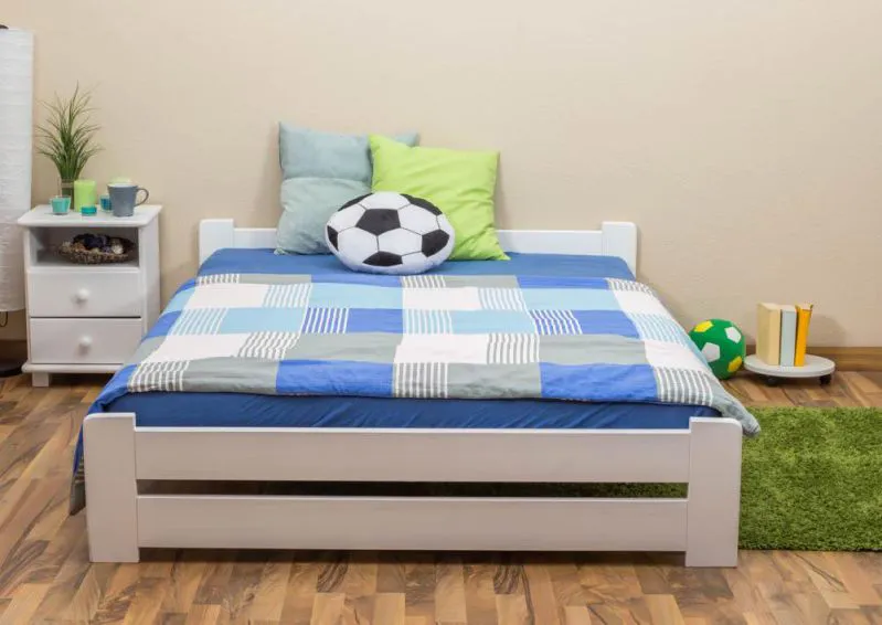 Futonbett Kiefer 140 x 200 cm Weiß Abbildung