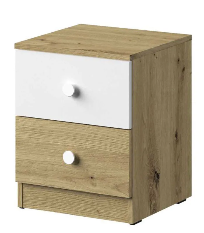 Schreibtischschrank Sirte 09, Farbe: Eiche / Weiß matt - Abmessungen: 50 x 40 x 40 cm (H x B x T)