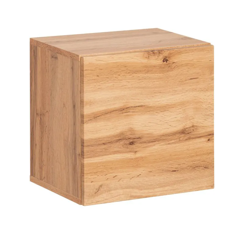 Schlichter Hängeschrank mit einer Tür Pollestad 20, Farbe: Eiche Wotan, ein Fach, Maße: 40 x 40 x 30 cm, gut kombinierbar, für Wohnzimmer oder Vorraum