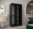 Schiebetürenschrank / Kleiderschrank Jan 01A, Farbe:  Schwarz / Weiß matt - Abmessungen: 200 x 100 x 62 cm ( H x B x T)