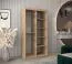 Schiebetürenschrank / Kleiderschrank Jan 01A, Farbe: Eiche Sonoma / Schwarz - Abmessungen: 200 x 100 x 62 cm ( H x B x T)
