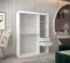 Schiebetürenschrank / Kleiderschrank Guajara 03 mit Spiegel, Farbe: Weiß matt - Abmessungen: 200 x 150 x 62 cm (H x B x T)