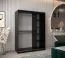 Schiebetürenschrank / Kleiderschrank Jan 03A, Farbe: Schwarz / Eiche Sonoma - Abmessungen: 200 x 150 x 62 cm ( H x B x T)