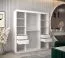 Schiebetürenschrank / Kleiderschrank Jan 04B mit Spiegel, Farbe: Weiß Matt / Eiche Sonoma - Abmessungen: 200 x 180 x 62 cm ( H x B x T)