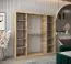 Schiebetürenschrank / Kleiderschrank Robinyera 05 mit Spiegel, Farbe: Eiche Sonoma / Weiß matt - Abmessungen: 200 x 200 x 62 cm ( H x B x T)