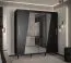 Stylischer Kleiderschrank mit Spiegel Jotunheimen 214, Farbe: Schwarz - Abmessungen: 208 x 200,5 x 62 cm (H x B x T)