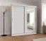 Kleiderschrank Aletschhorn 14, 1,8 Meter breit, Farbe: Weiß, eine Spiegeltür, Aluminiumschienen, 10 Fächer, Schiebetürenschrank, zwei Kleiderstangen