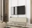 TV-Schrank / TV-Möbel mit Push-to-open Funktion Horsham 48, Farbe: Beige, Beine: Gold, hängend montierbar, zwei Kippfächer, ABS-Kantenschutz, für Wohnzimmer