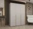 Kleiderschrank mit zwei Kleiderstangen Eiger 22, Farbe: Kaschmir, 1,5 Meter breit, zwei Fächer, drei Türen, Soft-Close-Funktion, Griffe: Gold, für Schlafzimmer
