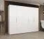 Drehtürenschrank Korab 37, Farbe: Weiß, fünf Türen, Kleiderschrank, Soft-Close-Funktion, drei Fächer, 2,5 Meter breit, Griffe: Kaschmir, drei Kleiderstangen
