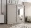 Kleiderschrank / Schiebetürenschrank Aletschhorn 20, Farbe: Kaschmir, 2 Meter breit, 10 Fächer, eine Spiegeltür, zwei Kleiderstangen, Aluminiumschienen