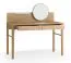 Schminktisch | 2 Schubladen | 1 Spiegel | Farbe: Eiche | 123 x 56 x 96 cm | Regal für kleine Gegenstände | Soft-Close Funktion | abgerundete Kanten