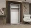 Kleiderschrank mit einer Kleiderstange Eiger 11, Farbe: Kaschmir, 1 Meter breit, ein Fach, zwei Türen, Soft-Close-Funktion, Griffe: Gold, für Schlafzimmer