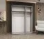 Kleiderschrank mit zwei Kleiderstangen Eiger 72, Farbe: Schwarz, zwei Fächer, eine Spiegeltür, 1,5 Meter breit, Griffe: Schwarz, Soft-Close-Funktion