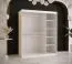 Außergewöhnlicher Kleiderschrank mit Marmor Optik Hochfeiler 35, Farbe: Weiß / Weißer Marmor - Abmessungen: 200 x 150 x 62 cm (H x B x T), mit fünf Fächern und zwei Spiegel