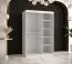 Außergewöhnlicher Kleiderschrank mit zwei Spiegeltüren Hochfeiler 79, Farbe: Weiß / Weißer Marmor - Abmessungen: 200 x 120 x 62 cm (H x B x T), mit genügend Stauraum