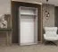 Drehtürenschrank / Kleiderschrank mit zwei Türen Korab 06, Farbe: Schwarz, 1 Meter breit, Griffe: Schwarz, eine Kleiderstange, Soft-Close-Funktion