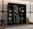 Schiebetürenschrank | Schwarz Matt | 10 Fächer | 2 Kleiderstangen | hochwertig Verarbeitet | 180 x 62 x 200 cm | Kleiderschrank | Spiegeltür | modernes Design