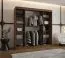 Schiebetürenschrank / Kleiderschrank | Farbe: Walnuss Warmia | 10 Fächer | 2 Kleiderstangen | 200 x 62 x 200 cm | dekorative Spiegeltür | für Schlafzimmer