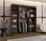 Kleiderschrank / Schiebetürenschrank | Farbe: Walnuss | Aluminiumschienen | 2 Meter breit | eine Tür mit Spiegel | zwei Kleiderstangen | 10 Fächer