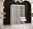 Außergewöhnlicher Kleiderschrank mit genügend Stauraum Hochfeiler 55, Farbe: Weiß / Weißer Marmor - Abmessungen: 200 x 120 x 62 cm (H x B x T), mit fünf Fächern und zwei Kleiderstangen