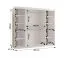 Schiebetürenschrank / Kleiderschrank | Weiß Matt | 10 Fächer | 2 Kleiderstangen | 200 x 62 x 200 cm | dekorative Spiegeltür | für Schlafzimmer