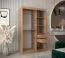 Schiebetürenschrank Jorasses 05, eine Spiegeltür, 1,2 Meter breit, Farbe: Eiche Artisan, fünf Fächer, Aluminiumschienen, Kleiderschrank, Schlafzimmer