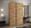 Kleiderschrank / Schiebetürenschrank | 245,5 x 160 x 64 cm | 11 Fächer | 2 Schiebetüren | 2 Kleiderstangen | ABS-Kantenschutz | Farbe: Eiche Artisan