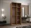 Kleiderschrank / Schiebetürenschrank | 2 Kleiderstangen | 245,5 x 100 x 64 cm | 6 Einlegeböden | 6 Fächer | 2 Schiebetüren | Farbe: Eiche Artisan