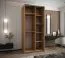 Kleiderschrank / Schiebetürenschrank | 245,5 x 100 x 64 cm | 2 Kleiderstangen | 2 Schiebetüren | 6 Einlegebögen | 6 Fächer | Farbe: Schwarz | Soft-Close