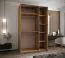 Kleiderschrank / Schiebetürenschrank | Spiegel |245,5 x 150 x 64 cm | 6 Fächer | 2 Kleiderstangen | 2 Schiebetüren | Soft-Close | Farbe: Eiche Artisan