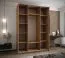 Kleiderschrank / Schiebetürenschrank | Farbe: Eiche Artisan | 11 Fächer | 245,5 x 170 x 64 cm | 2 Kleiderstangen | 2 Schiebetüren | Soft-Close | Spiegel