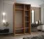 Kleiderschrank / Schiebetürenschrank | 2 Kleiderstangen | Spiegel | 245,5 x 140 x 64 cm | Soft-Close | 2 Schiebetüren | 6 Fächer | Farbe: Eiche Artisan
