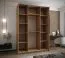 Kleiderschrank / Schiebetürenschrank | Soft-Close | Spiegel | 2 Kleiderstangen | 2 Schiebetüren | 11 Fächer | 245,5 x 170 x 64 cm | Farbe: Schwarz
