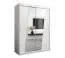 Schiebetürenschrank / Kleiderschrank Guajara 03 mit Spiegel, Farbe: Weiß matt - Abmessungen: 200 x 150 x 62 cm (H x B x T)