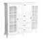 Vitrine Sentis 11, Farbe: Kiefer Weiß - 136 x 158 x 46 cm (H x B x T)