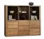 Vitrine Jussara 12, Farbe: Bernstein, Eiche teilmassiv – 150 x 178 x 42 cm (H x B x T)