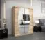 Schiebetürenschrank / Kleiderschrank Calvitero 03 mit Spiegel, Farbe: Eiche Sonoma - Abmessungen: 200 x 150 x 62 cm ( H x B x T)