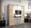 Schiebetürenschrank / Kleiderschrank Calvitero 04 mit Spiegel, Farbe: Eiche Sonoma - Abmessungen: 200 x 180 x 62 cm ( H x B x T)
